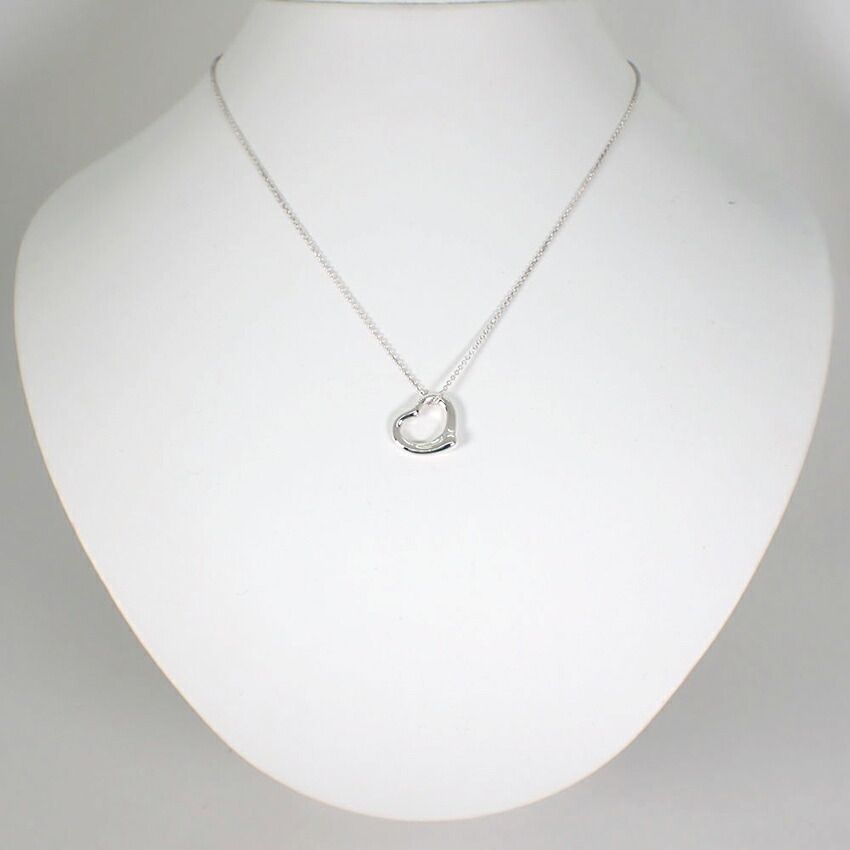 ティファニー 925 オープンハート ペンダント ネックレス j81-4