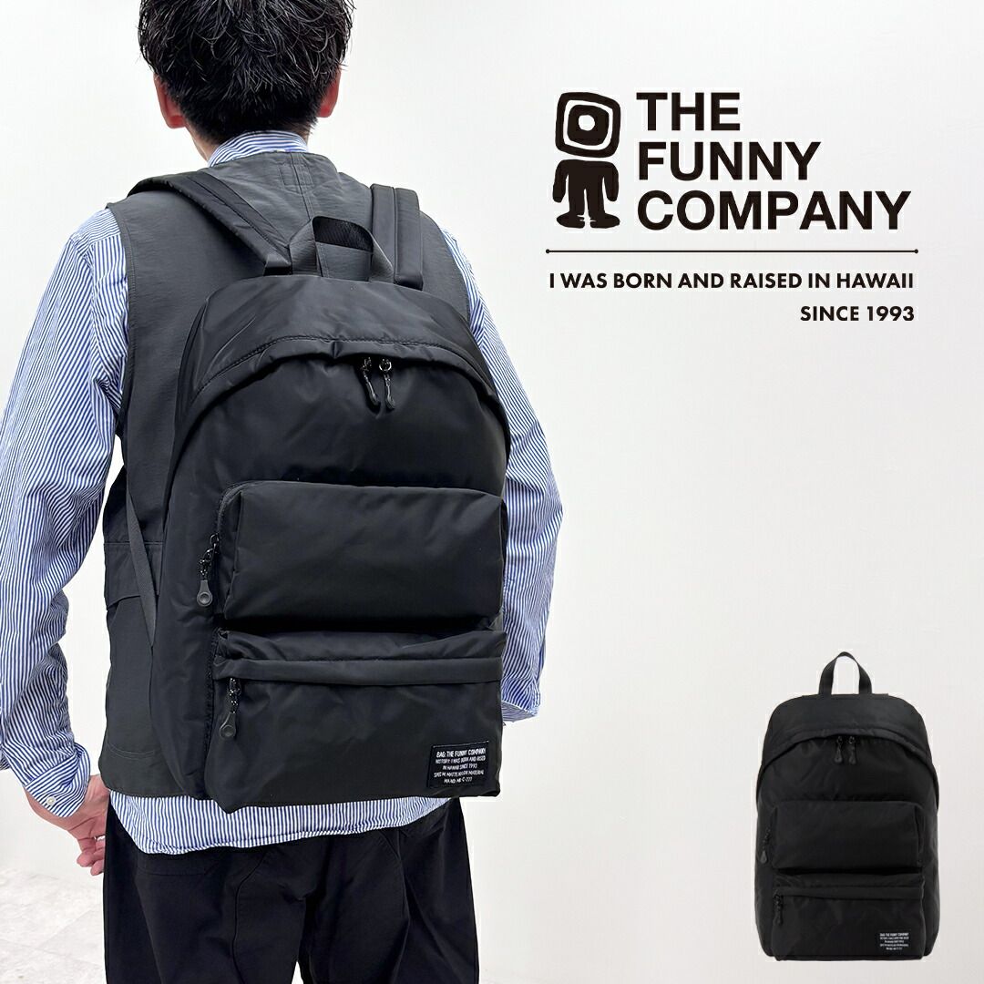 THE FUNNY COMPANY ザ ファニーカンパニー マットナイロン ダブルポケットバックパック メンズ レディース ブラック M028 001