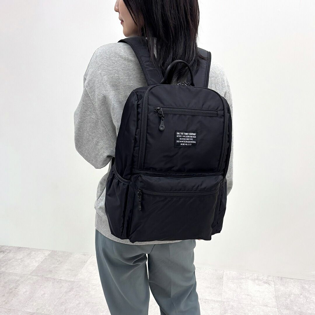 THE FUNNY COMPANY ザ ファニーカンパニー マットナイロン バックパック メンズ レディース ブラック M032 001