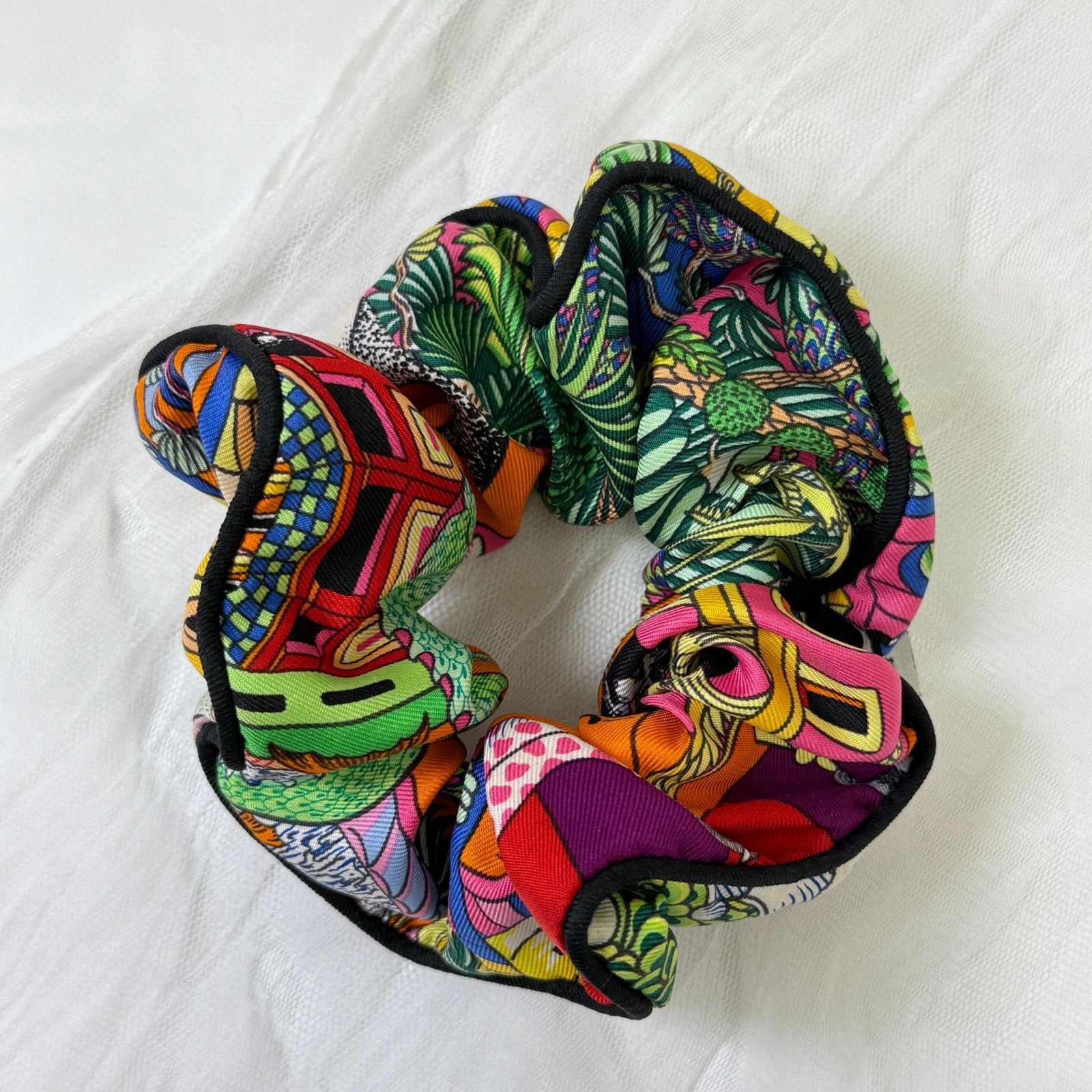 鑑定済み 】エルメス 《 クラウディア 》レッド ピンク グリーン