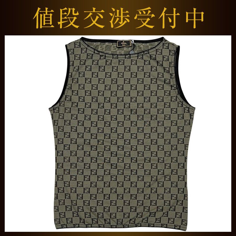 フェンディ ノースリーブ カーキグリーン ズッキーノ 52 409 001