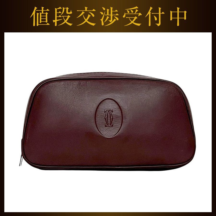 カルティエ ポーチ ボルドー マスト 美品 レザー  Cartier