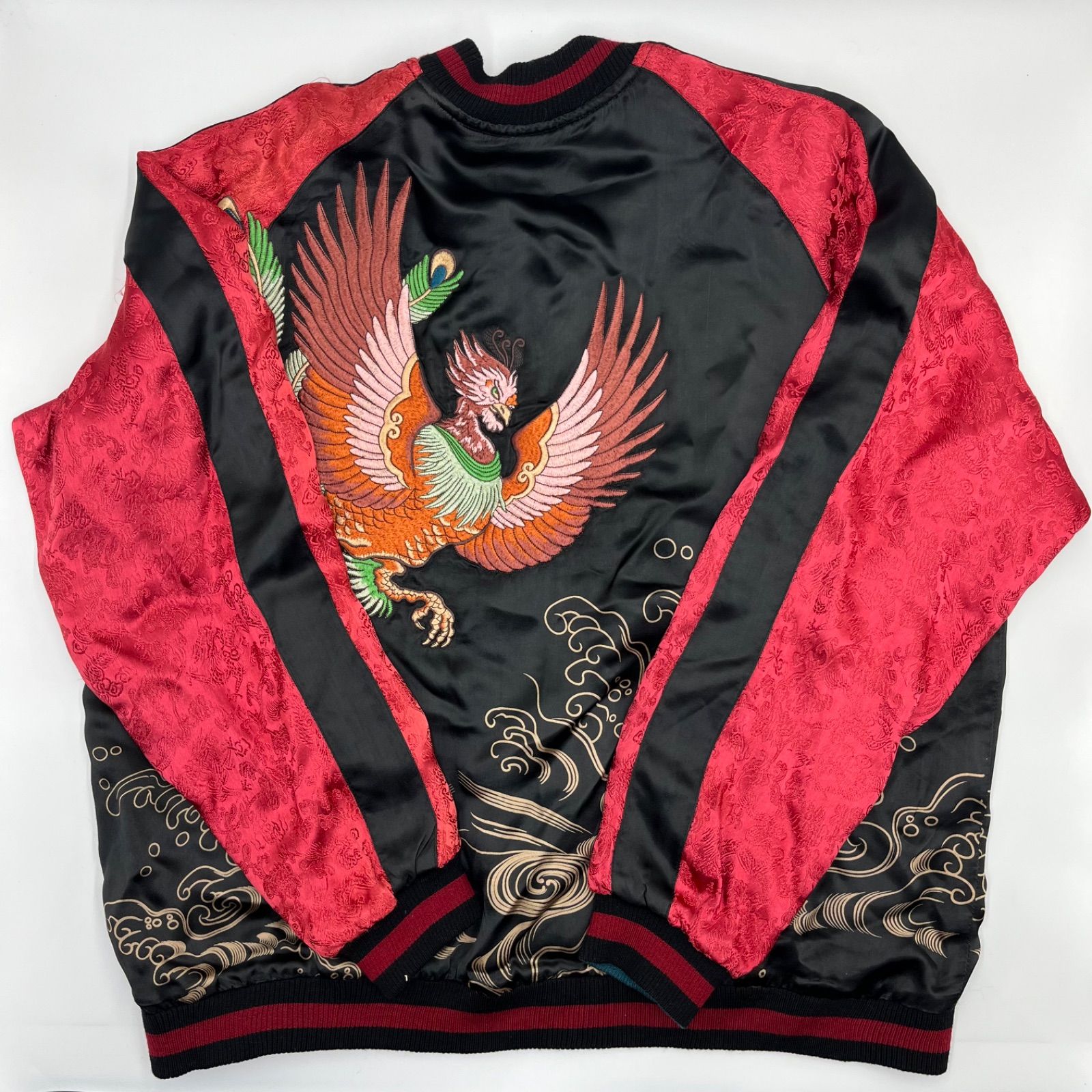 スカジャン|リバーシブル|XLサイズ|百花繚乱|刺繍