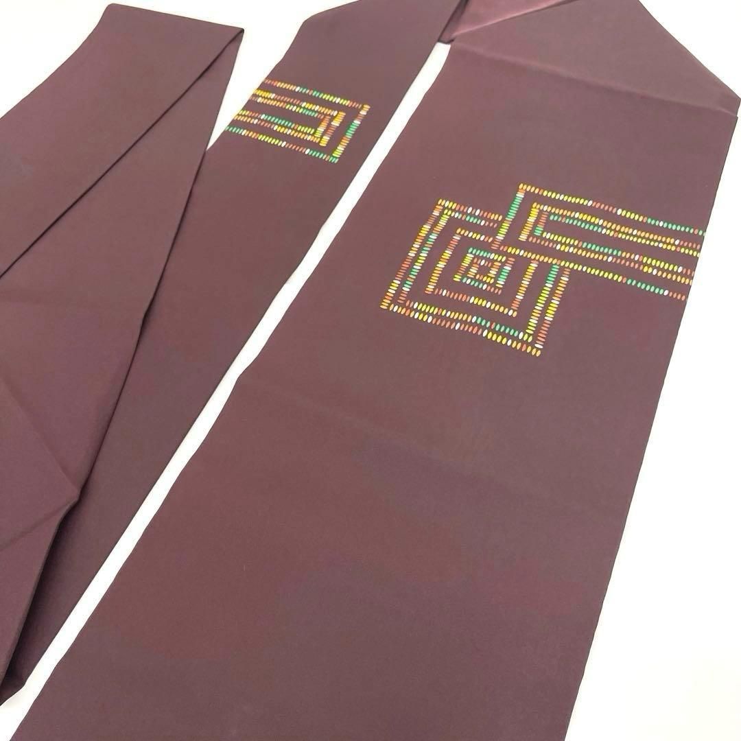 着物と帯 時流 N25876ts 正絹 九寸名古屋帯 塩瀬 小豆色 染め帯