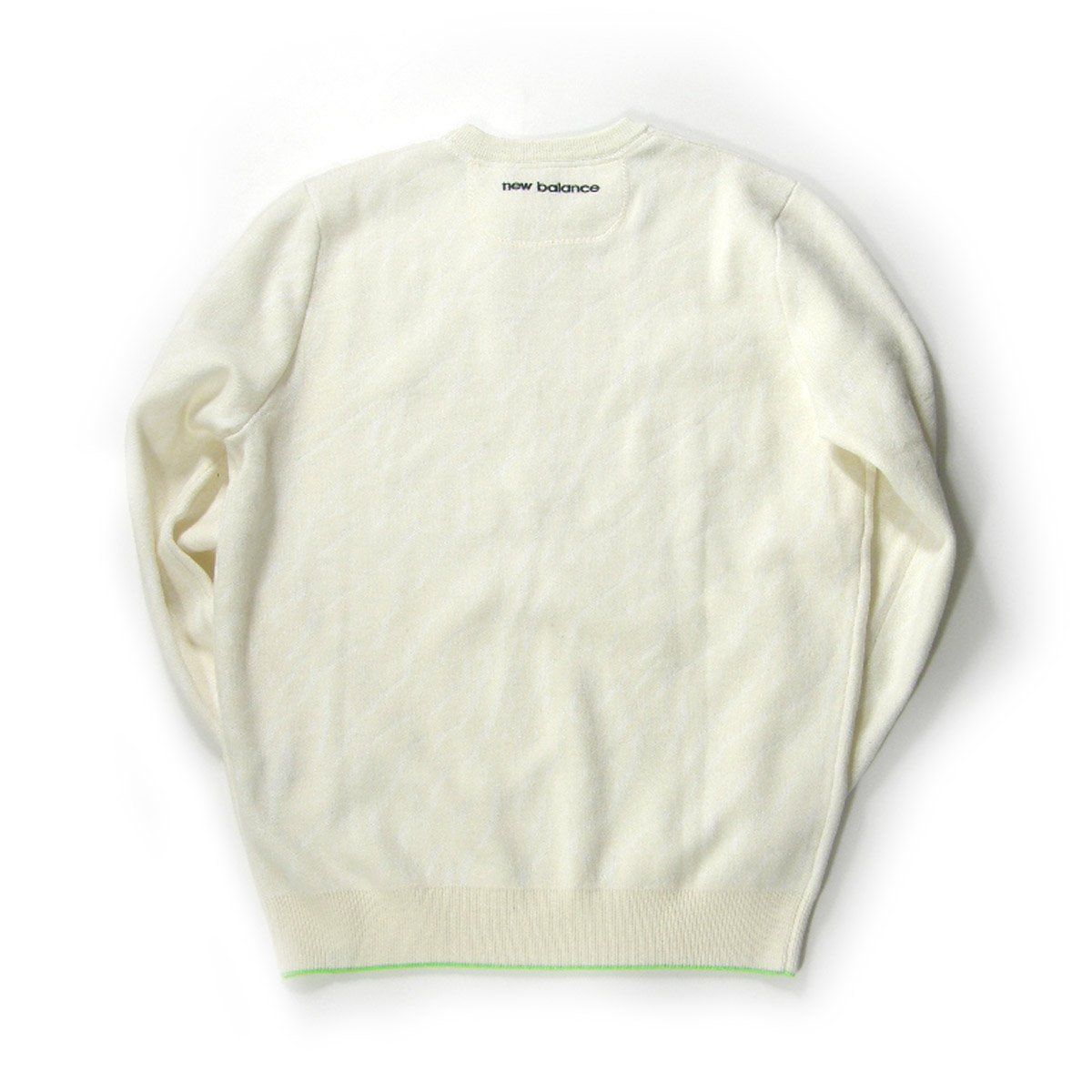 New Balance Golf × VOLMTEC ニューバランスゴルフ 毛玉防止 風を抑える クルーネックニット ゼブラ柄 セーター ホワイト系 ゴルフウェア ゴルフニット ｜ 秋冬 LLC-HASEGAWATOSO_COM