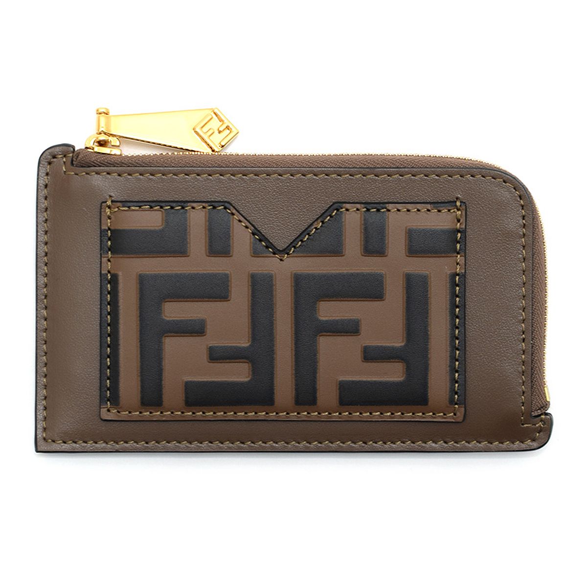 フェンディ FENDI カードケース ウォレット 8M0489-ADYM-F13VK メンズ レディース ユニセックス ブラウン 本革 レザー
