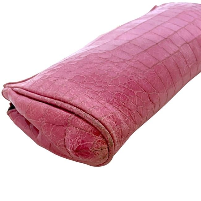 ミュウミュウ ポーチ ピンク 小物入れ クラッチバッグ レザー クロコ型押し DECORATOM_COM_BR