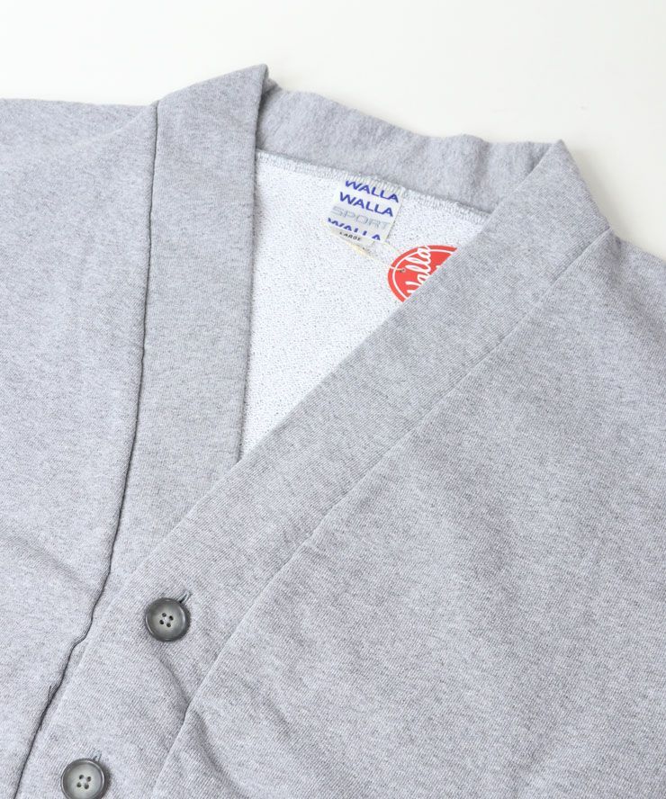 WALLA SPORT ワラワラスポーツ 13 oz スウェットカーディガン ヘザーグレー メンズ レディース M L 秋冬 ライトアウター