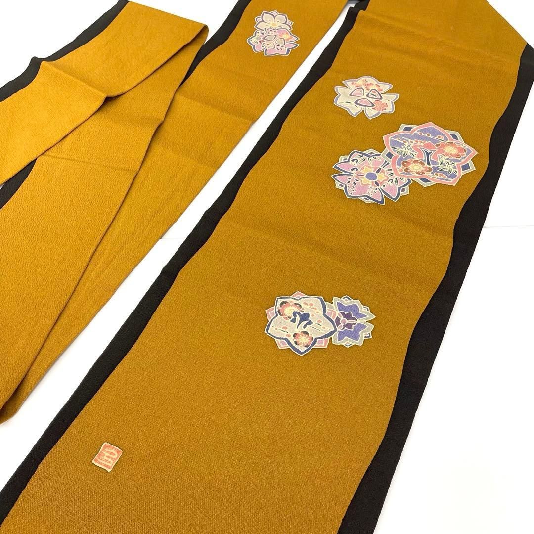 着物と帯 時流 N25873ts 正絹 九寸名古屋帯 作家 ちりめん 長尺