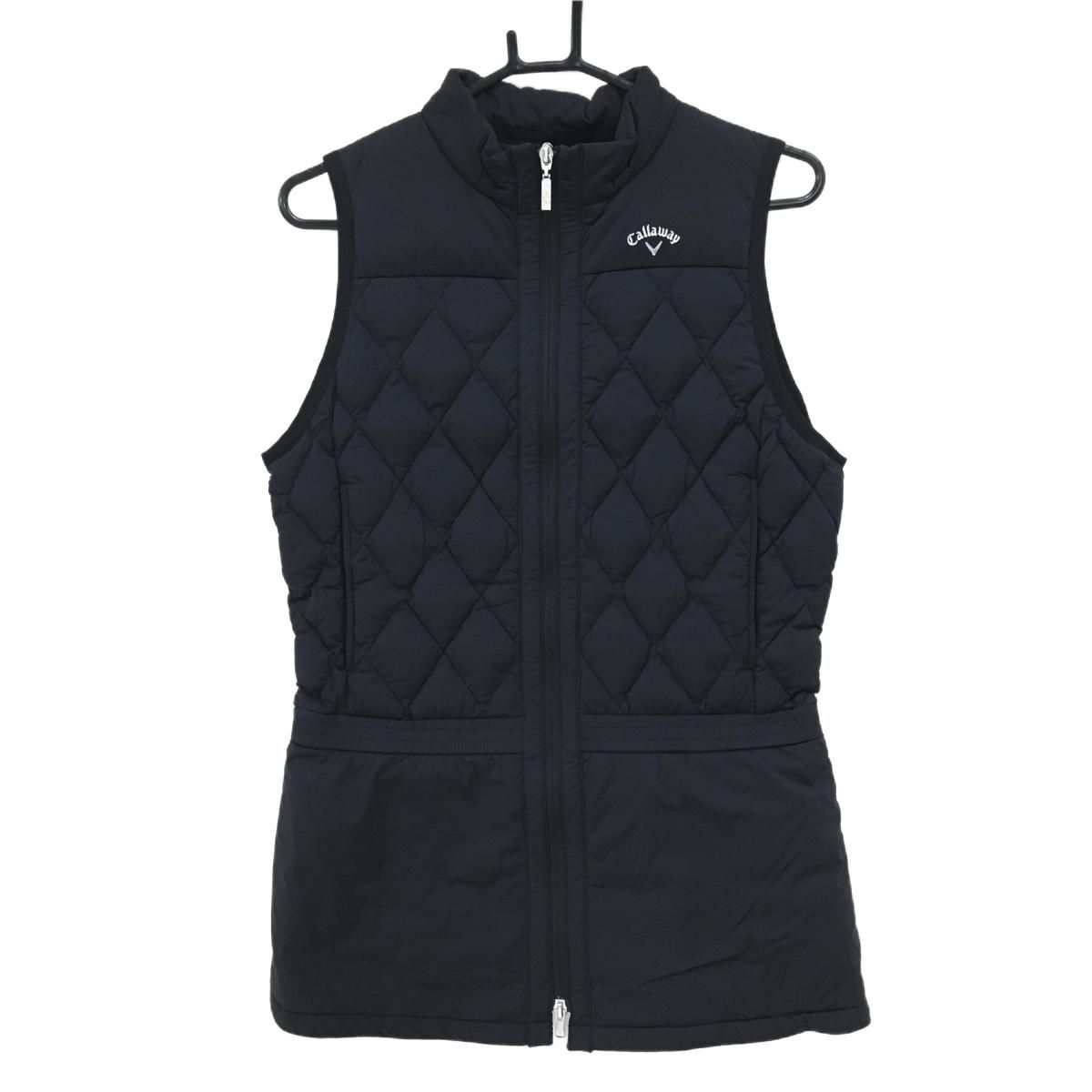 キャロウェイ ダウンワンピース 黒 ダイヤ型キルティング 上身頃ダウン スカート部中綿 レディース M ゴルフウェア Callaway