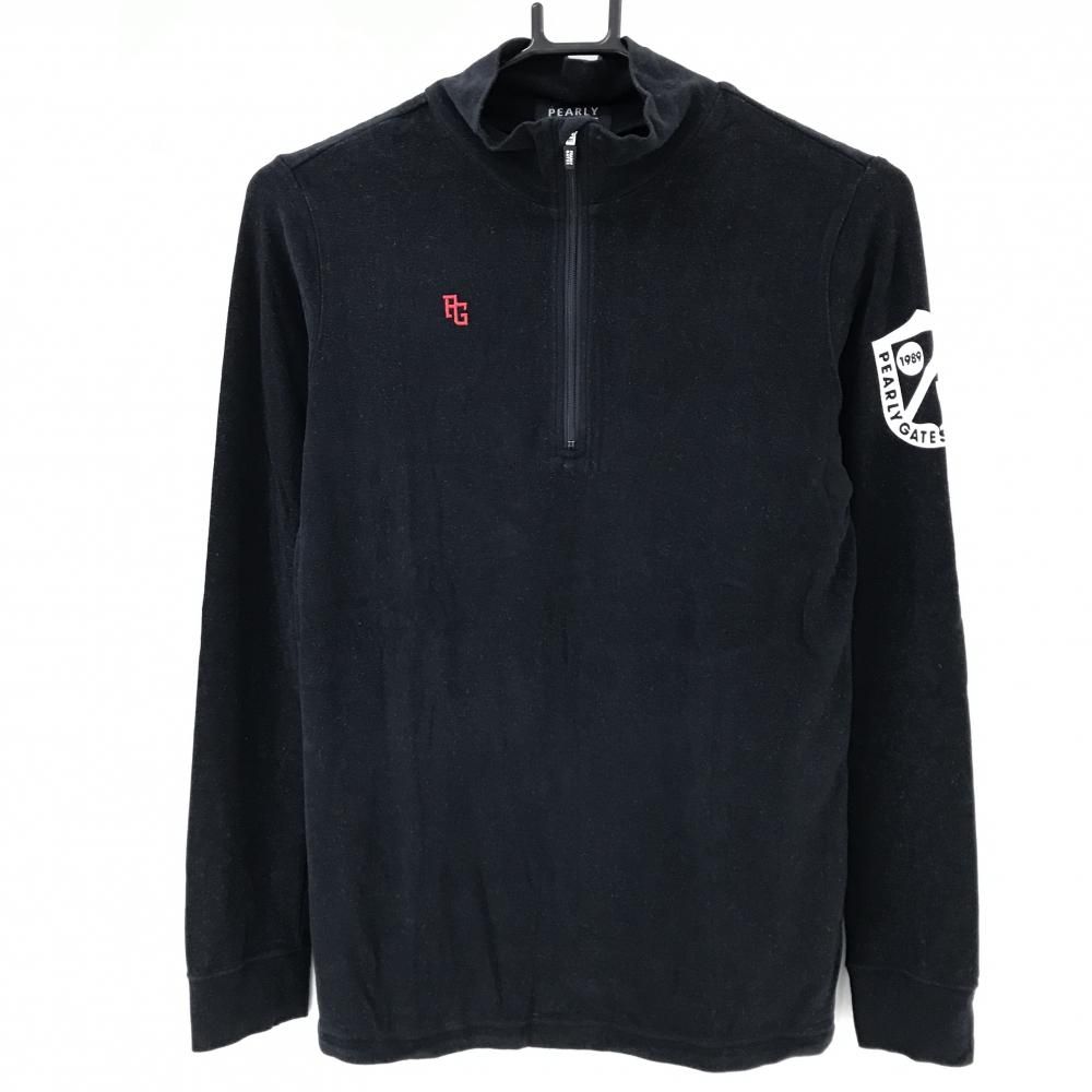 超美品】パーリーゲイツ 長袖ハイネックシャツ ネイビー×白 ボーダー