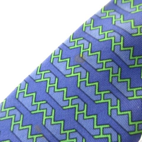 エルメス HERMES 7004 TA ネクタイ シルク100 総柄 ネイビー 紺