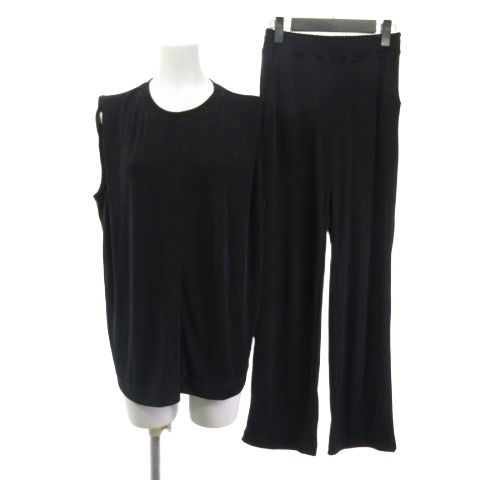 ソブ sov. ダブスタ 0308-010-222B セットアップ ノースリーブカットソー とろみ 黒 ブラック F