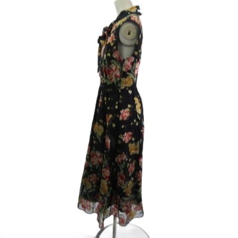 グレースコンチネンタル GRACE CONTINENTAL 19231087 フラワープリント3Dワンピース ノースリーブ 花柄 ネイビー 36