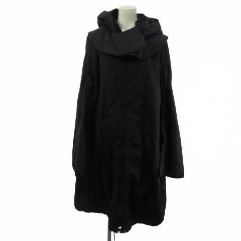 ジバンシィ GIVENCHY 中綿 ポンチョ ナイロンコート ロング フーデッド ネイビー 紺 42