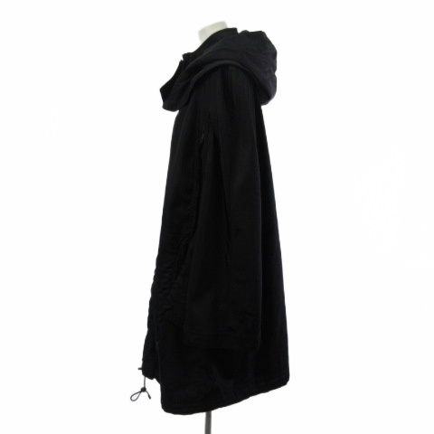 ジバンシィ GIVENCHY 中綿 ポンチョ ナイロンコート ロング フーデッド ネイビー 紺 42