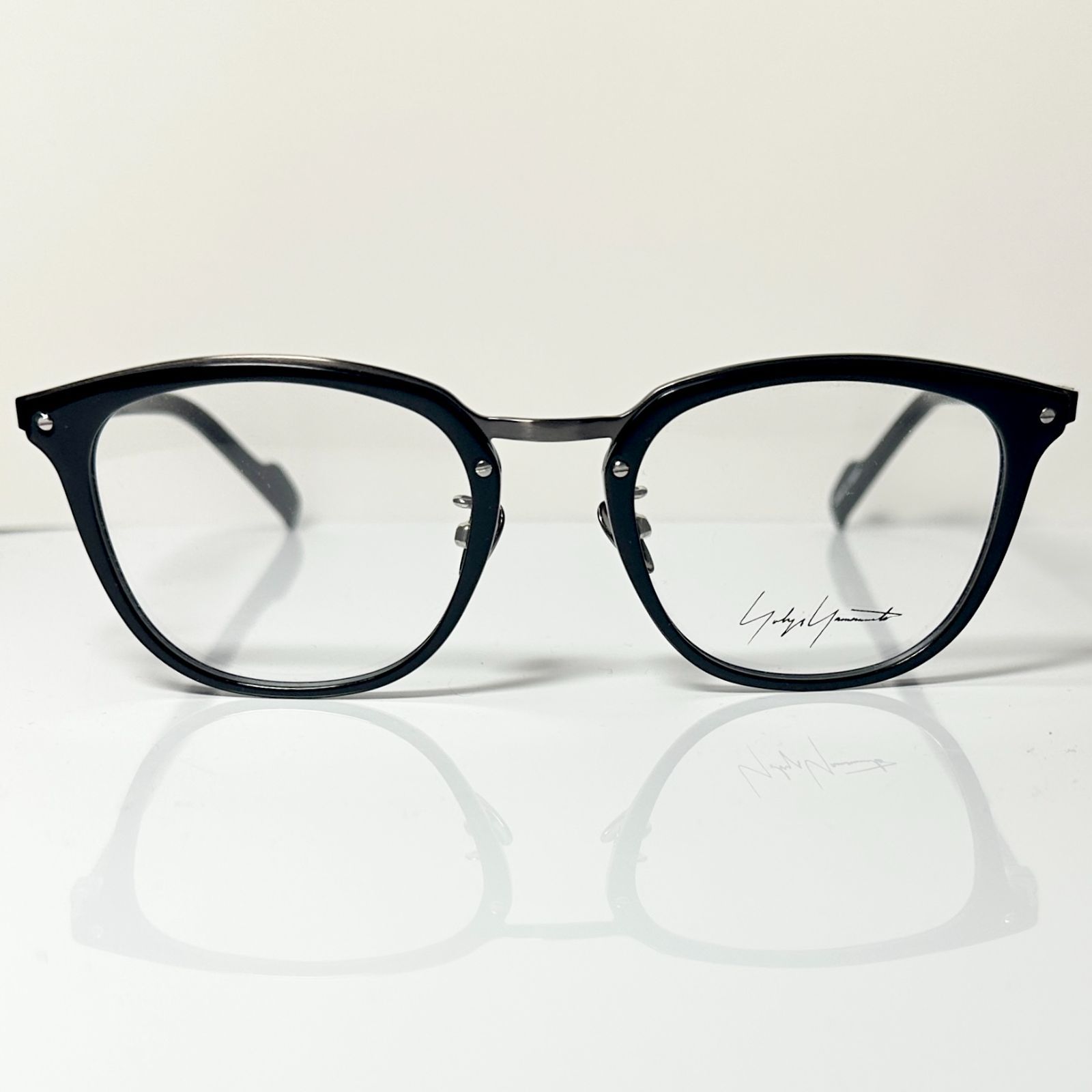 Yohji Yamamoto ヨウジヤマモト YY 19-0031 2 黒 メガネ ケース付き チタン素材 Y 3