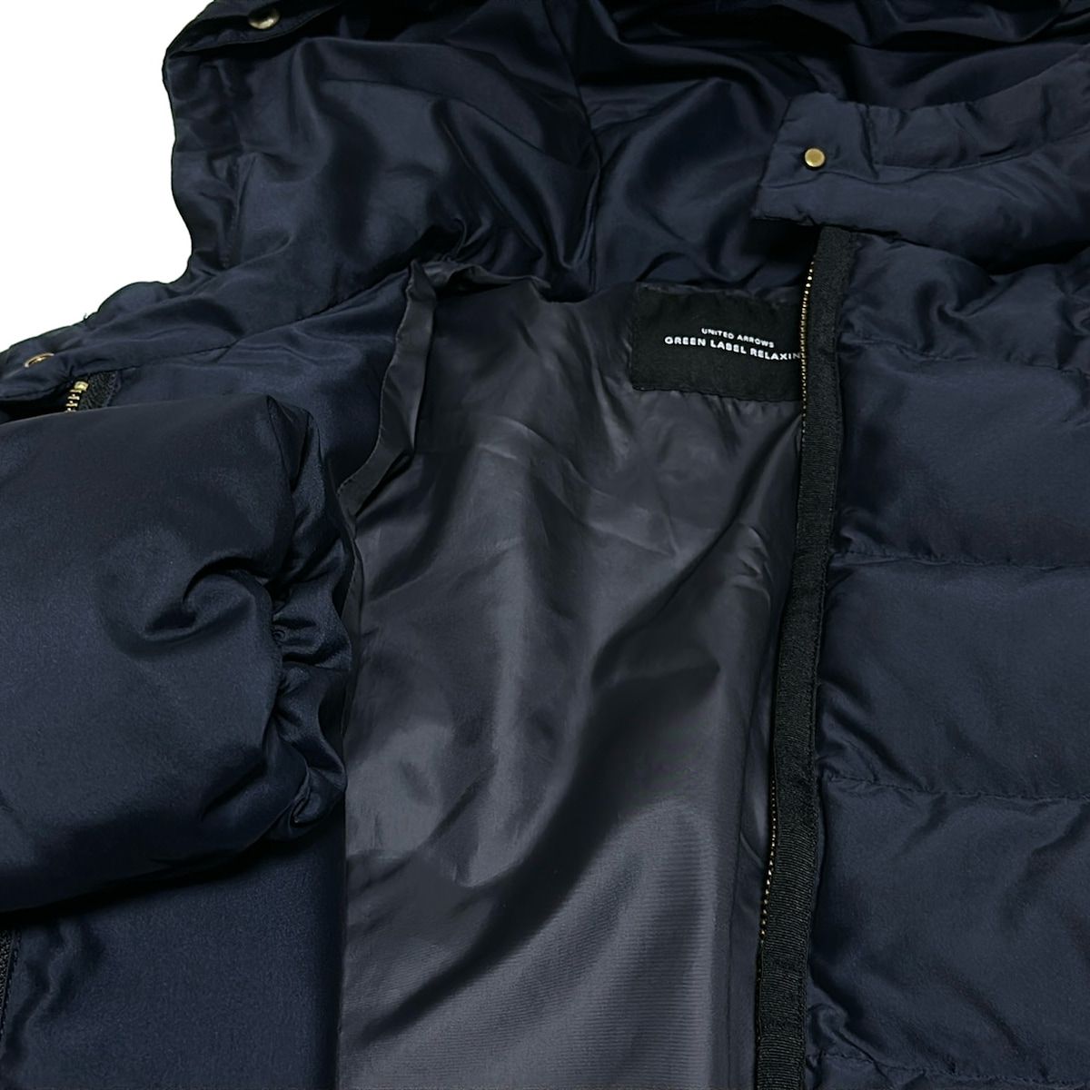 美品　ユナイテッドアローズ　グリーンレーベル L ダウンジャケット　ネイビー United Arrows GREEN LABEL RELAXING(ユナイテッドアローズ グリーン