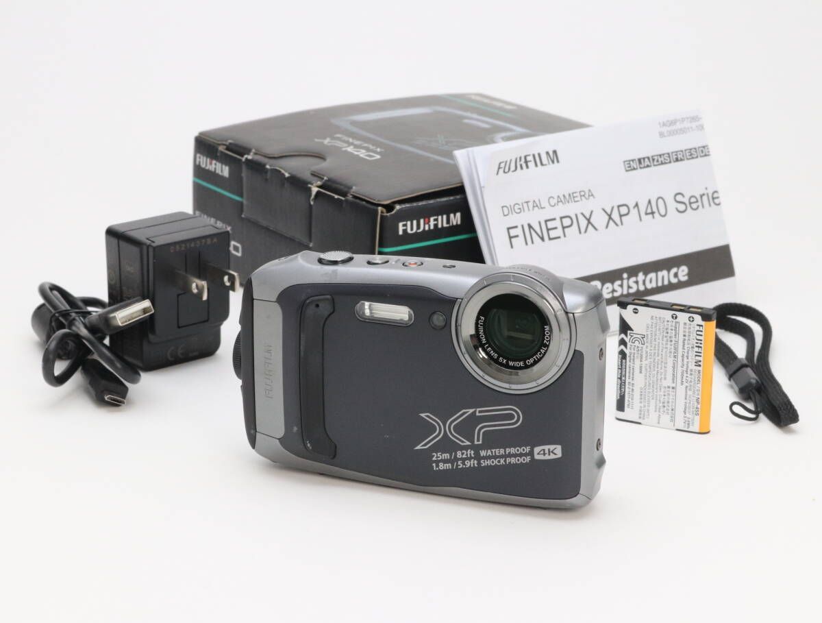 B 並品 FUJIFILM 富士フィルム FinePix XP140 ダークシルバー 初期不良返品対応 111-10