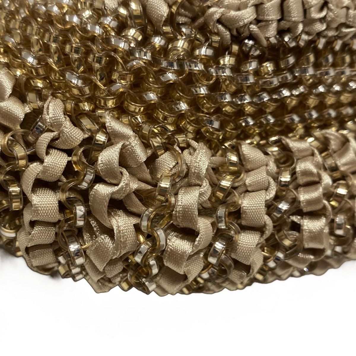 ベージュ×ゴールド×クリア リボン