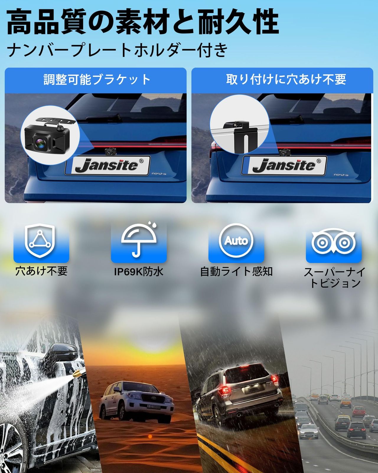 インチAHDバックカメラモニターセット1080P