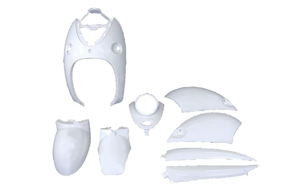 バイクパーツセンター Bike Parts Center 4st ビーノ 純正タイプ外装セット 8点セット ホワイト 白 カウル 塗装済み ヤマハ 4サイクル VINO SA26J SA37J 3108 BILLOVLOGS_CO_UK