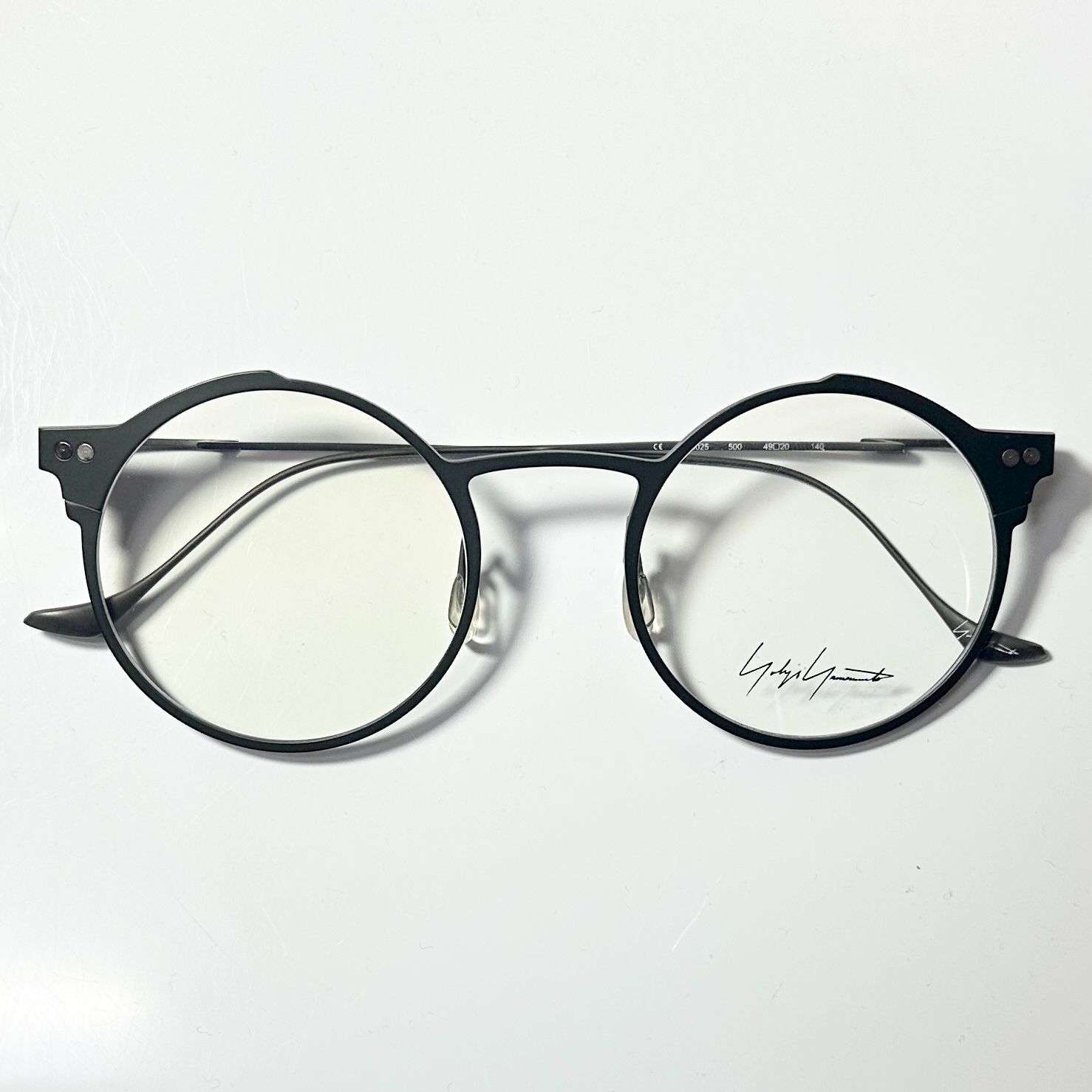 Yohji Yamamoto ヨウジヤマモト YY 3025 500 緑 丸メガネ ケース付き Y 3