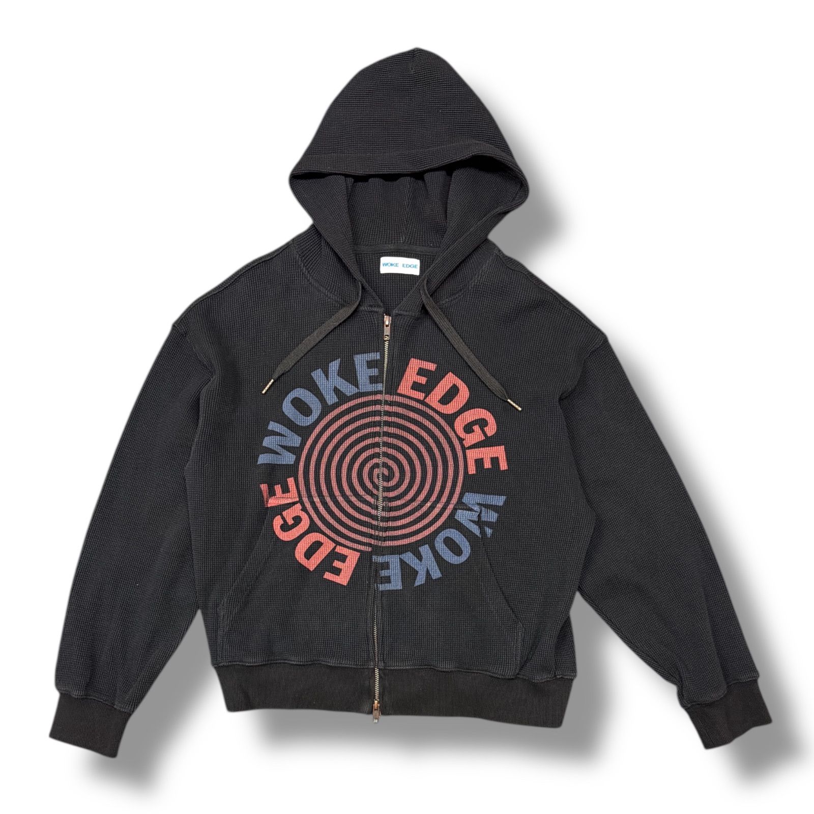 WOKE EDGE Washed Thermal Zip Hoodie ウォッシュ サーマルジップ