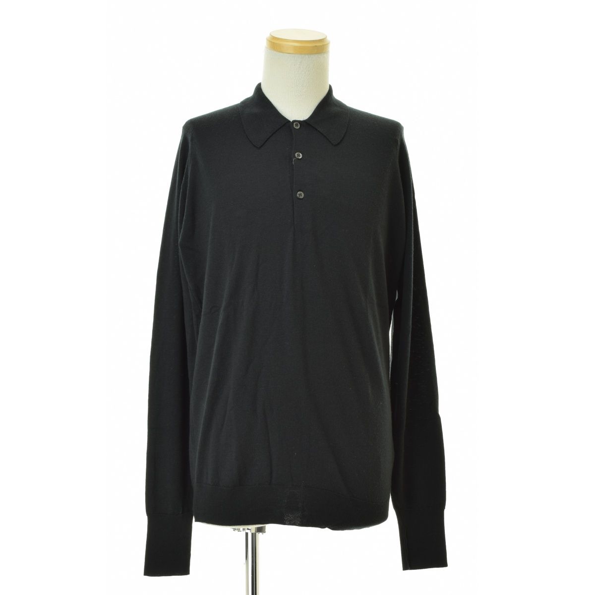 JOHNSMEDLEY ウールニット長袖ポロシャツ
