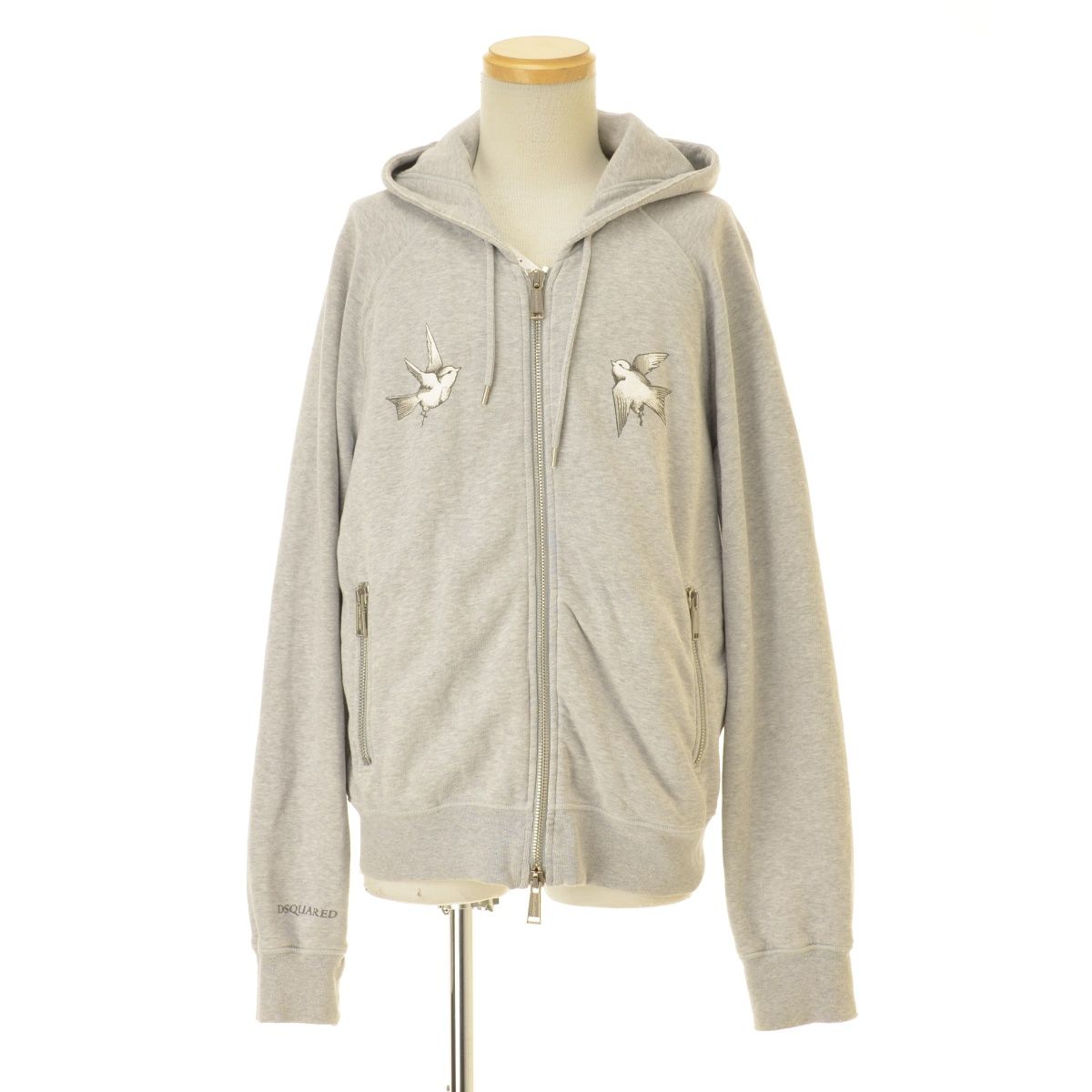 【DSQUARED2】バードプリントジップアップスウェットパーカー