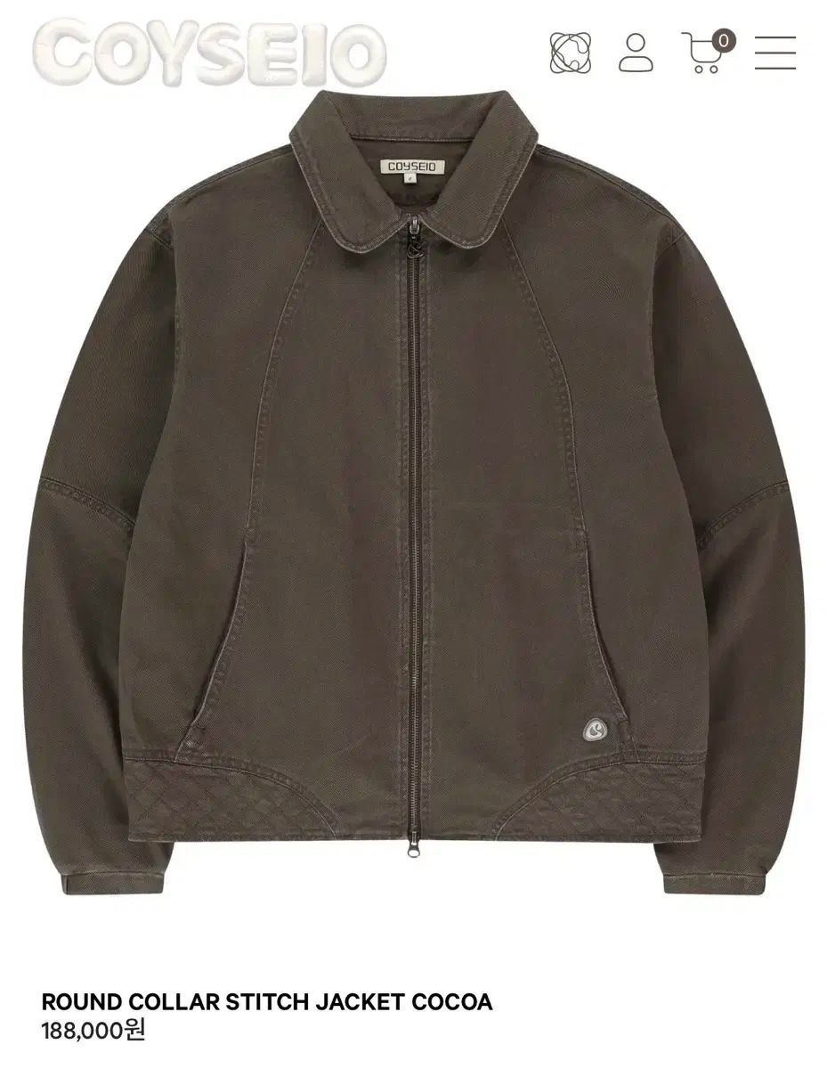 イッセイオ round collar stitch jacket cocoa