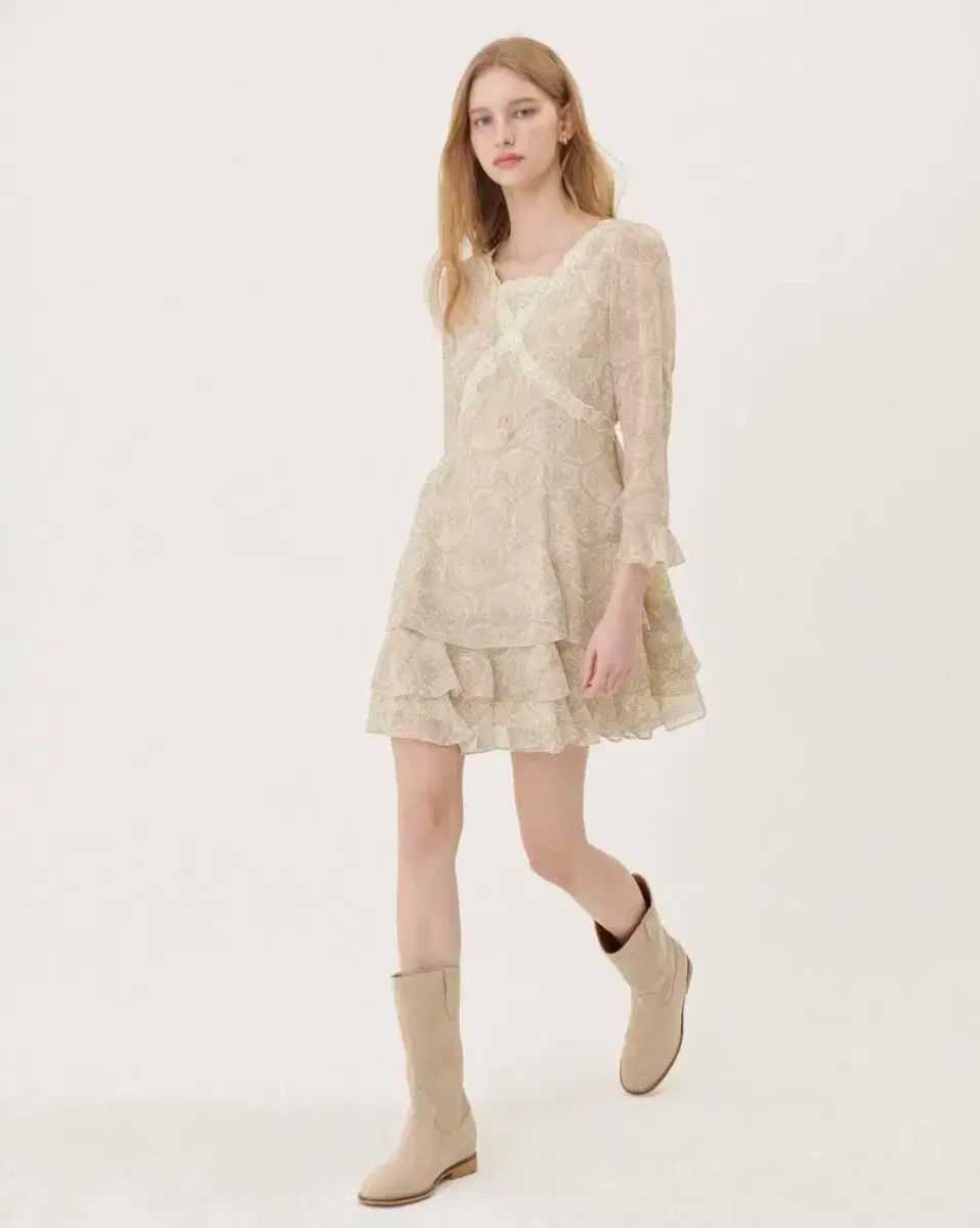 オエル LACE TIERED MINI DRESS_PAISLEY ONE PIECE