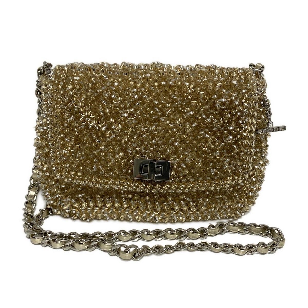 ANTEPRIMA アンテプリマ ショルダーバッグ ワイヤーバッグ シャンパンゴールド×シルバー