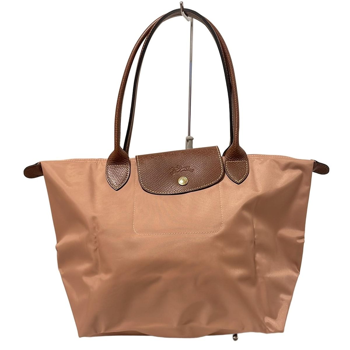 LONGCHAMP ロンシャン ショルダーバッグ ル プリアージュオリジナル ライトピンク×ブラウン 折りたたみ レザー