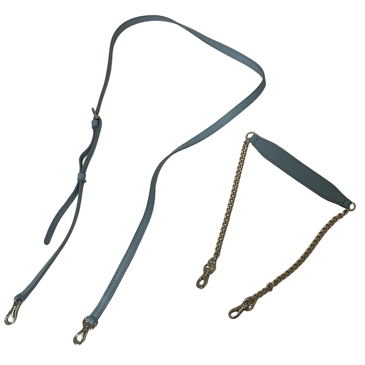 グレー×ライトブルー チェーンショルダー