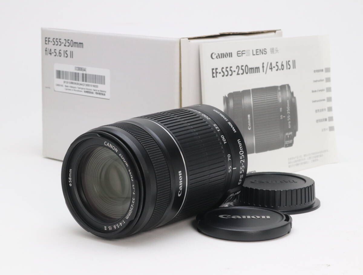 AA- 上品 Canon キヤノン EF-S 55-250mm F4-5.6 IS II 初期不良返品対応 110-216