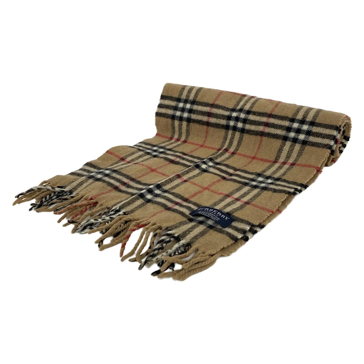Burberry LONDON バーバリーロンドン マフラー - ベージュ×黒×マルチ チェック柄 ウール