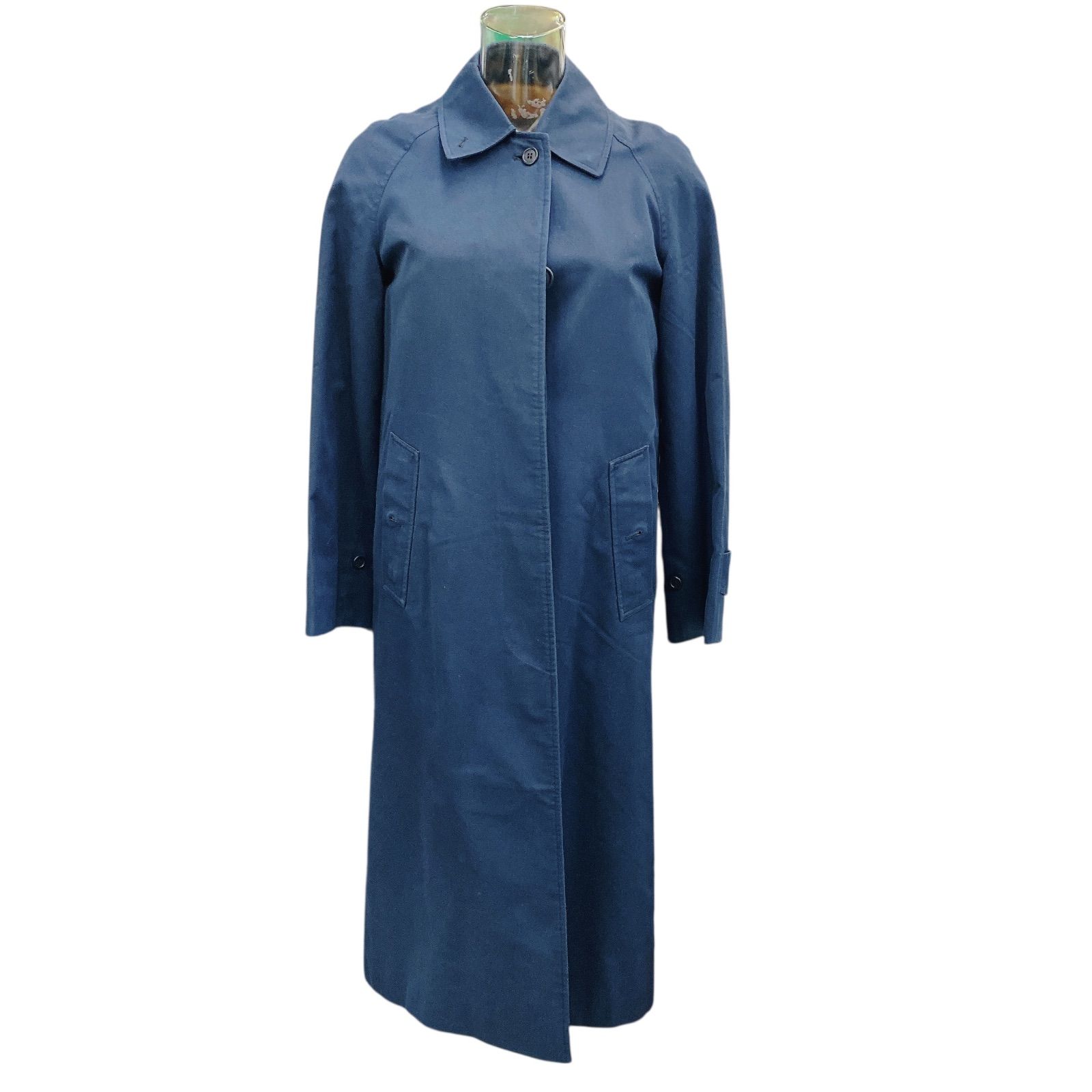 □Burberry's ステンカラーコート サイズ2L ネイビー ロング 70年～90