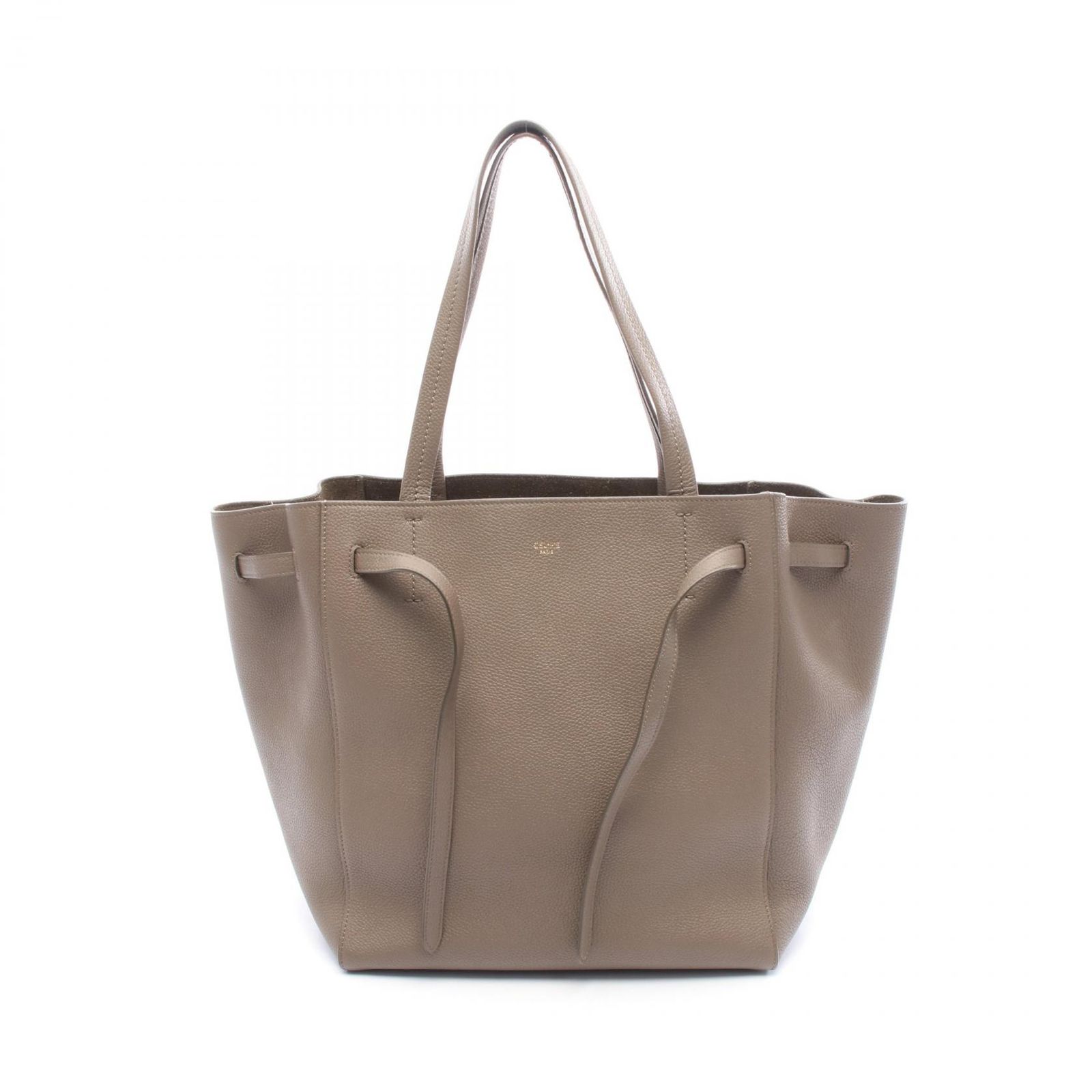 セリーヌ CELINE トートバッグ カバファントム スモール グレー レザー カバファントム スモール レディース Used A