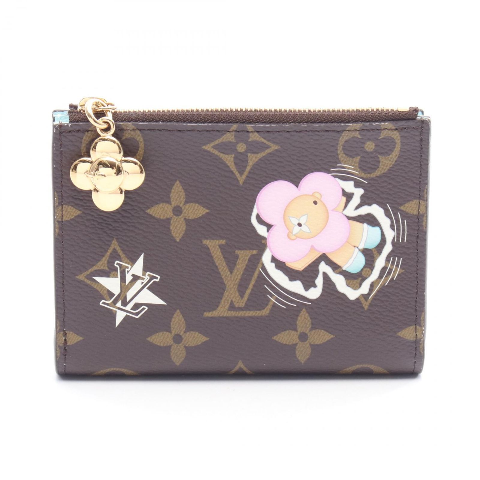 ルイ ヴィトン LOUIS VUITTON 二つ折り財布 ポルトフォイユ リサ M12487 アズールフロスト PVCコーティングキャンバス ポルトフォイユ リサ レディース Used A