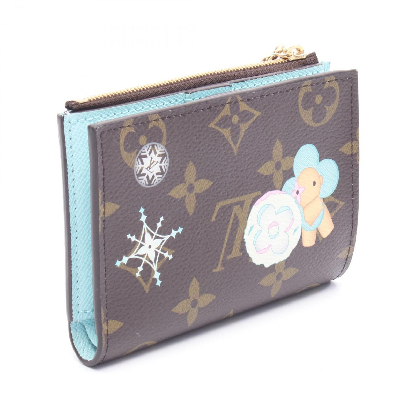 ルイ ヴィトン LOUIS VUITTON 二つ折り財布 ポルトフォイユ リサ M12487 アズールフロスト PVCコーティングキャンバス ポルトフォイユ リサ レディース Used A