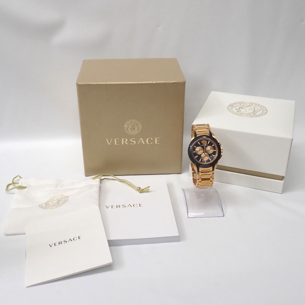 Ft 6328118 ヴェルサーチ 腕時計 キャラクター クロノ ゴールド メンズ VERSACE