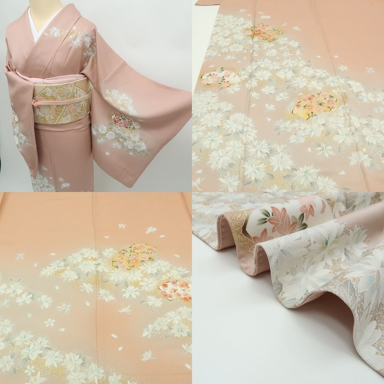 染め一つ紋 牡丹