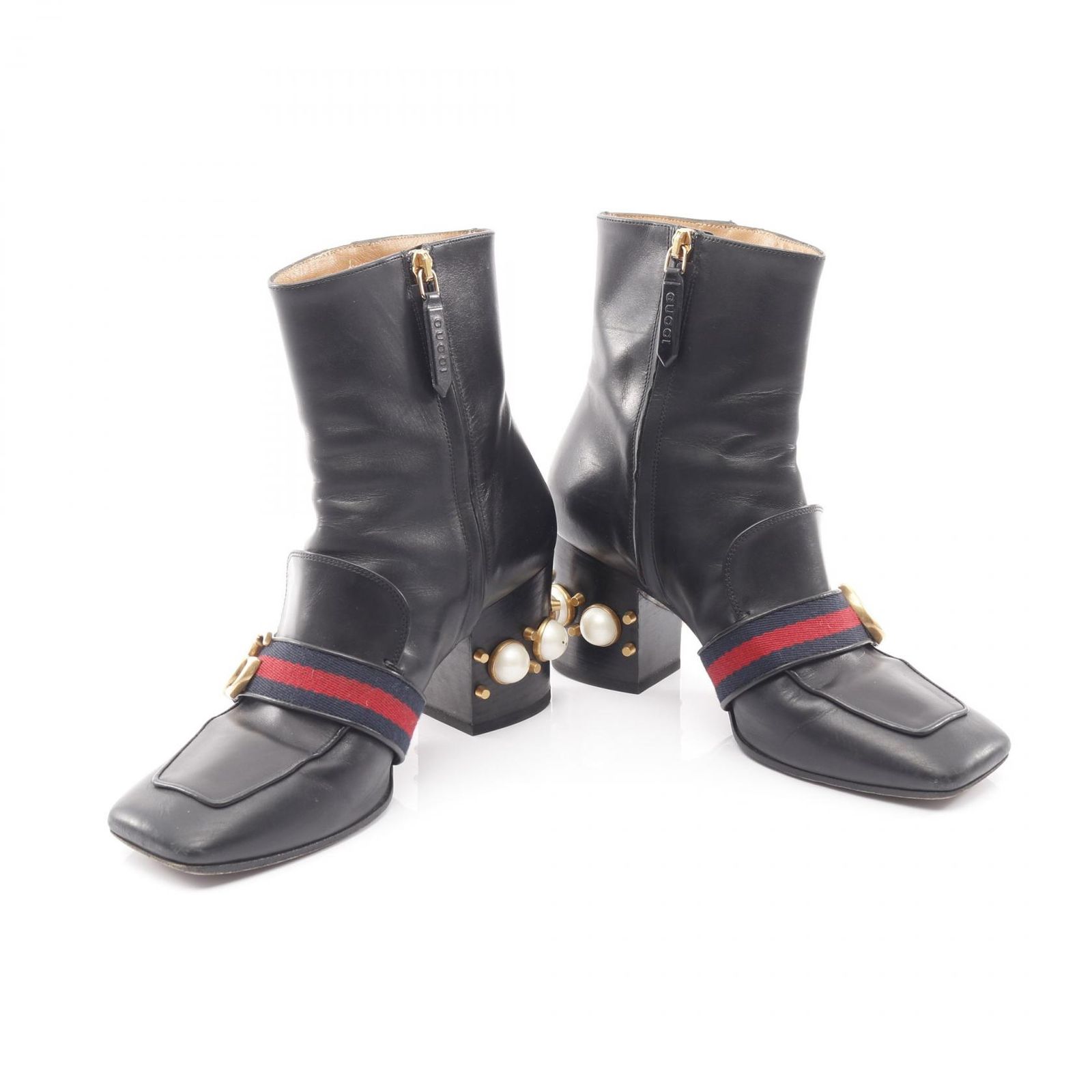  グッチ GUCCI ブーツ GG 432060 ブラック レザー レディース B その他 ブーツ