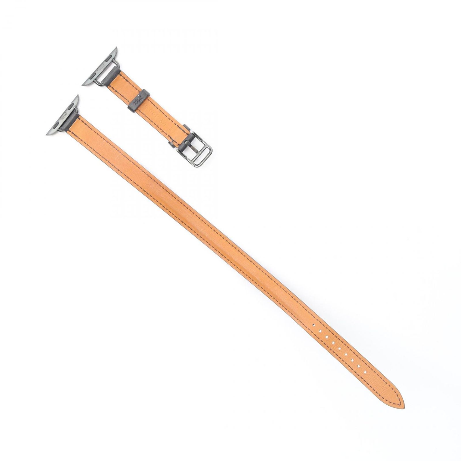 エルメス HERMES Apple Watch Hermes アップルウォッチ 40 41 42mmケース用 ドゥブルトゥール ブラック レザー 替えベルト ユニセックス Used A