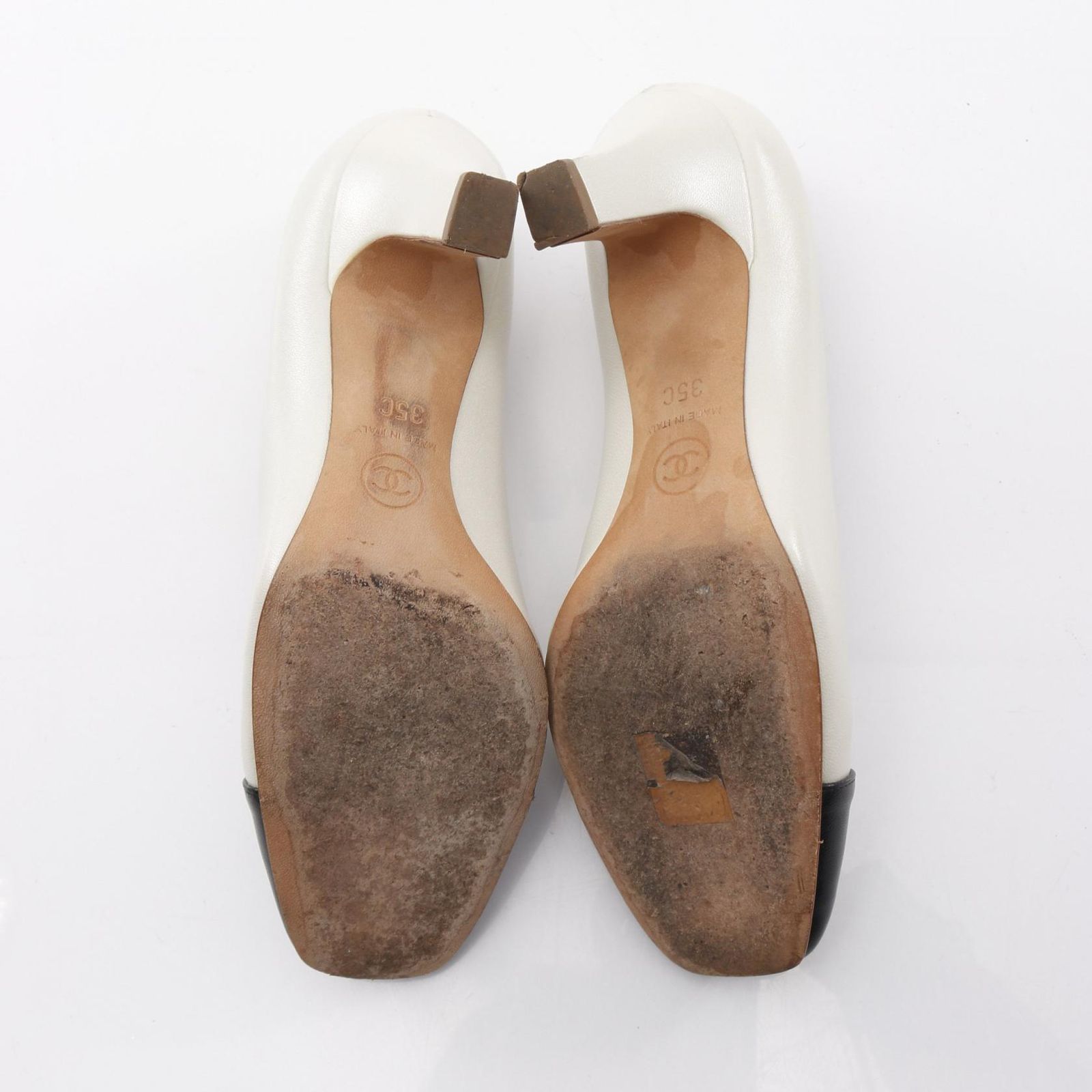  シャネル CHANEL パンプス ココマーク G 34780 ホワイト レザー レディース B ハイヒール パンプス パンプス