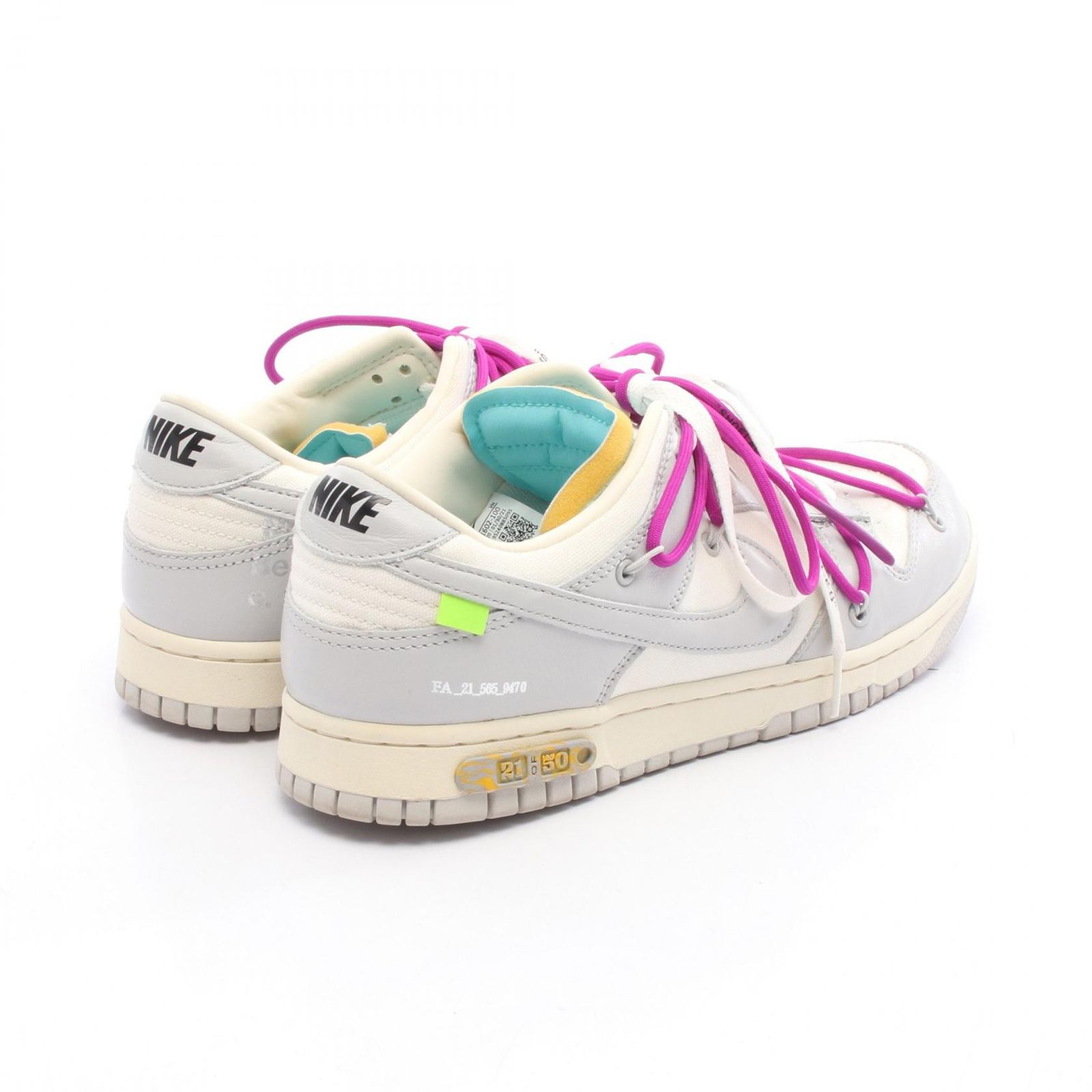 オフホワイト OFF-WHITE スニーカー × NIKE DUNK LOW レザー メンズ B