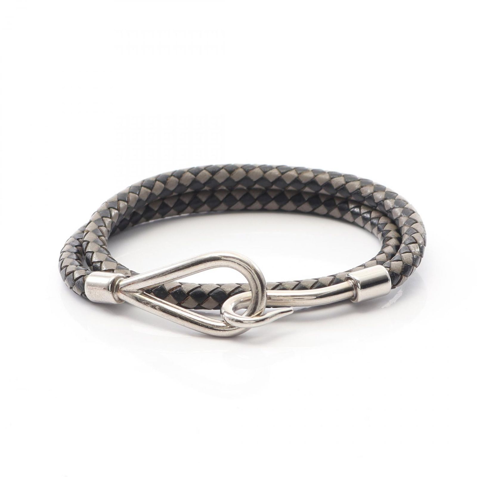 エルメス HERMES ブレスレット ジャンボチョーカー ステンレススチール レザー ブレスレット レディース Used A