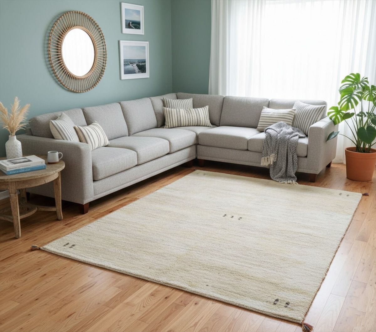 ペルシャ ギャッベ リビング ダイニング 244x204cm シンプル RJ4914