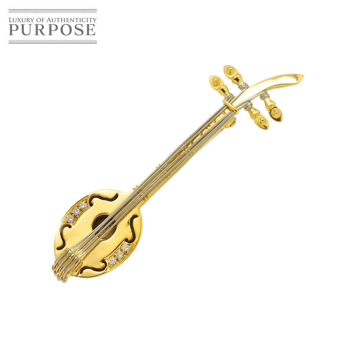 ダイヤ ブローチ K18 YG イエローゴールド 750 Diamond Brooch 90298241